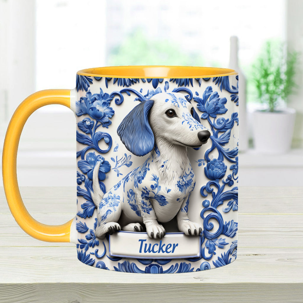 Cute Dachshund - Personalized Dog Accent Mug