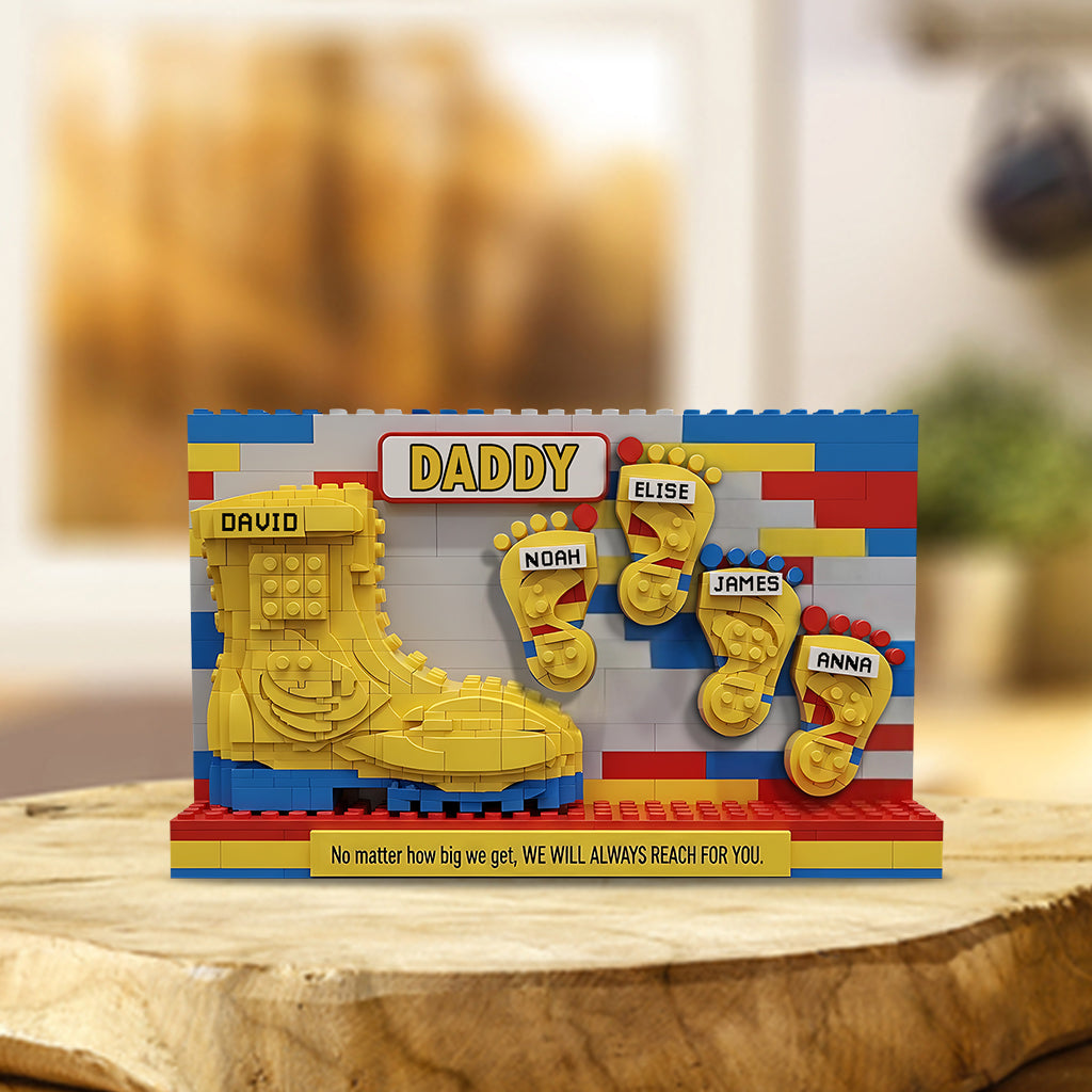 Daddy And Kids - Your Footsteps Led Our Way - Personalized Father Custom Shaped Acrylic Plaque