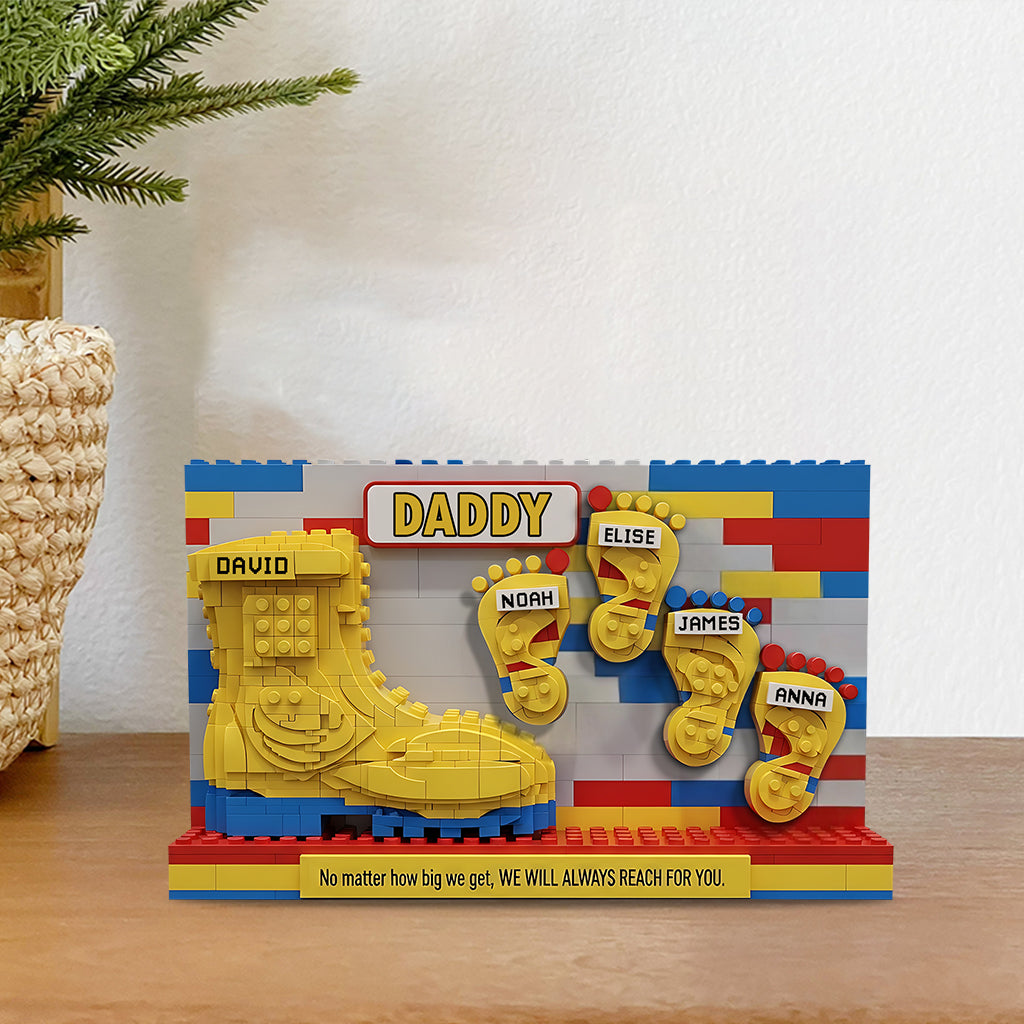 Daddy And Kids - Your Footsteps Led Our Way - Personalized Father Custom Shaped Acrylic Plaque