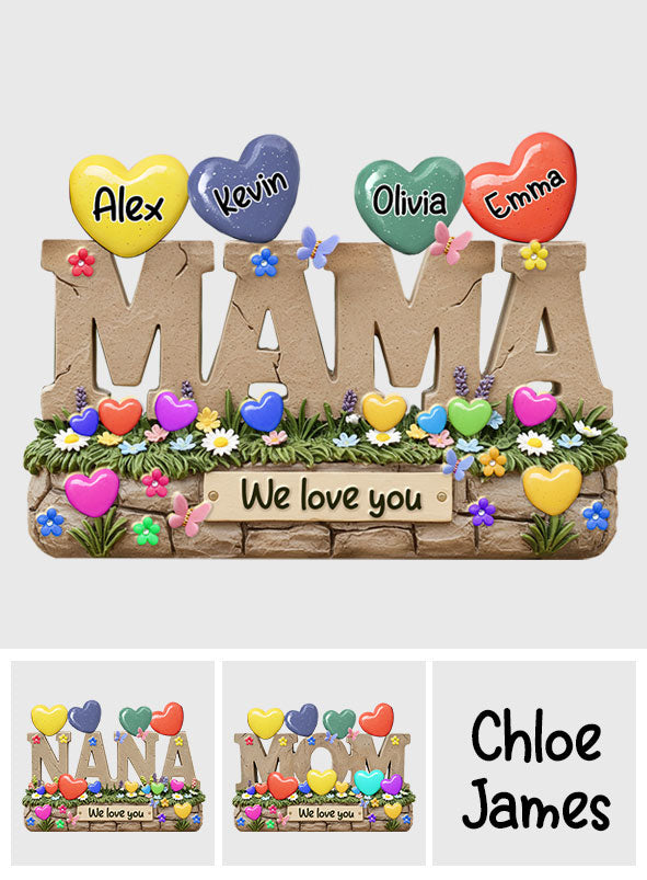My Sweethearts Gift For Mom, Grandma - Personalized Mother Custom Shaped Acrylic Plaque
