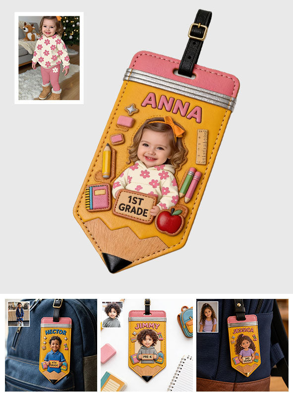 Back To School For Kid, Backpack Tag - Personalized Kid Luggage Tag