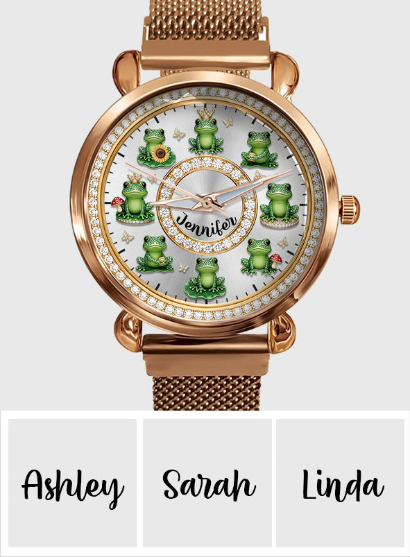 Liebe Frösche – Personalisierte Frosch-Damenhanduhr