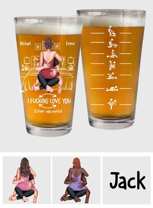 Naughty Couple - Personalized Couple Beer Glass