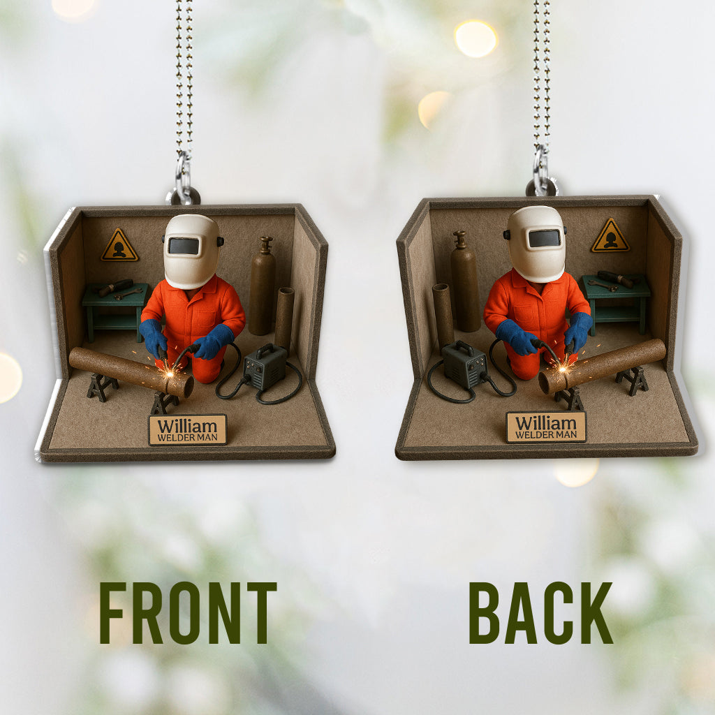 Welder Man - Personalized Welder Car Ornament