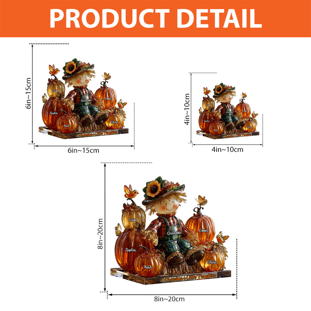 Grandma's Little Pumpkins - Personalized Grandma Custom Shaped Acrylic Plaque