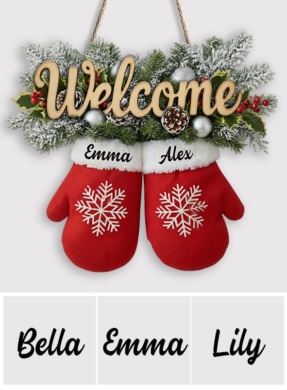 Welcome To Our Home - Personalized Couple Custom Shaped Wood Sign