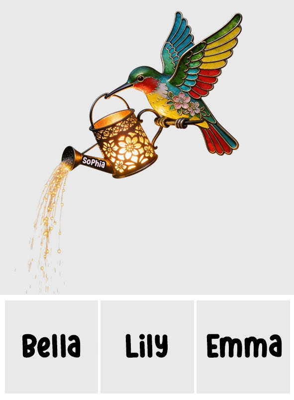 Décor de Jardin, Cadeau Pour Amateurs de Colibris - Panneau Acrylique LED Personnalisé