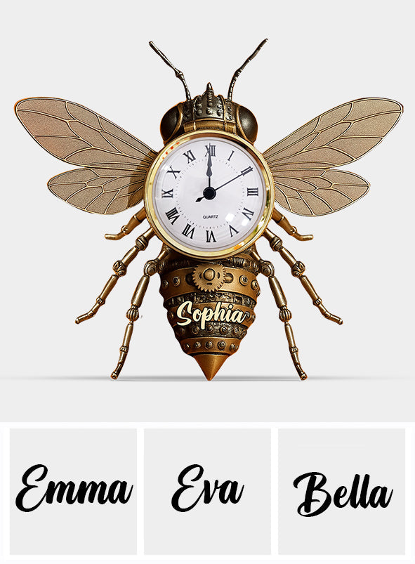 Bienenliebhaber – Personalisierte Acryl-Uhrenplakette mit Bienenmotiv