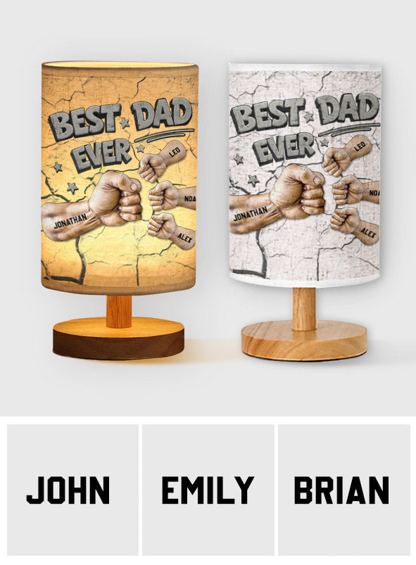 Best Dad Ever - Personalized Father Table Lamp with Wood Base