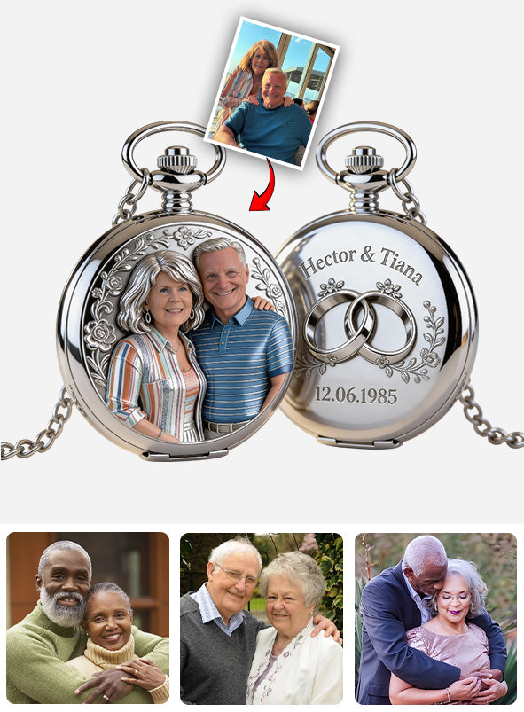 Ich gehöre dir – Keine Rückgabe oder Rückerstattung – Personalisierte Taschenuhr für Paare