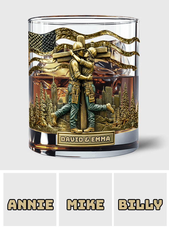 Verre à whisky personnalisé « Lineman & Linewoman Legacy Glass » - Verre à whisky commémoratif pour électriciens et électriciennes