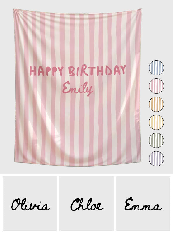 Happy Birthday - Personalized Birthday Blanket