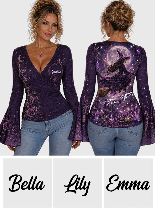 Feeling Witchy - Personalized Witch Flare Long-Sleeve Shirt