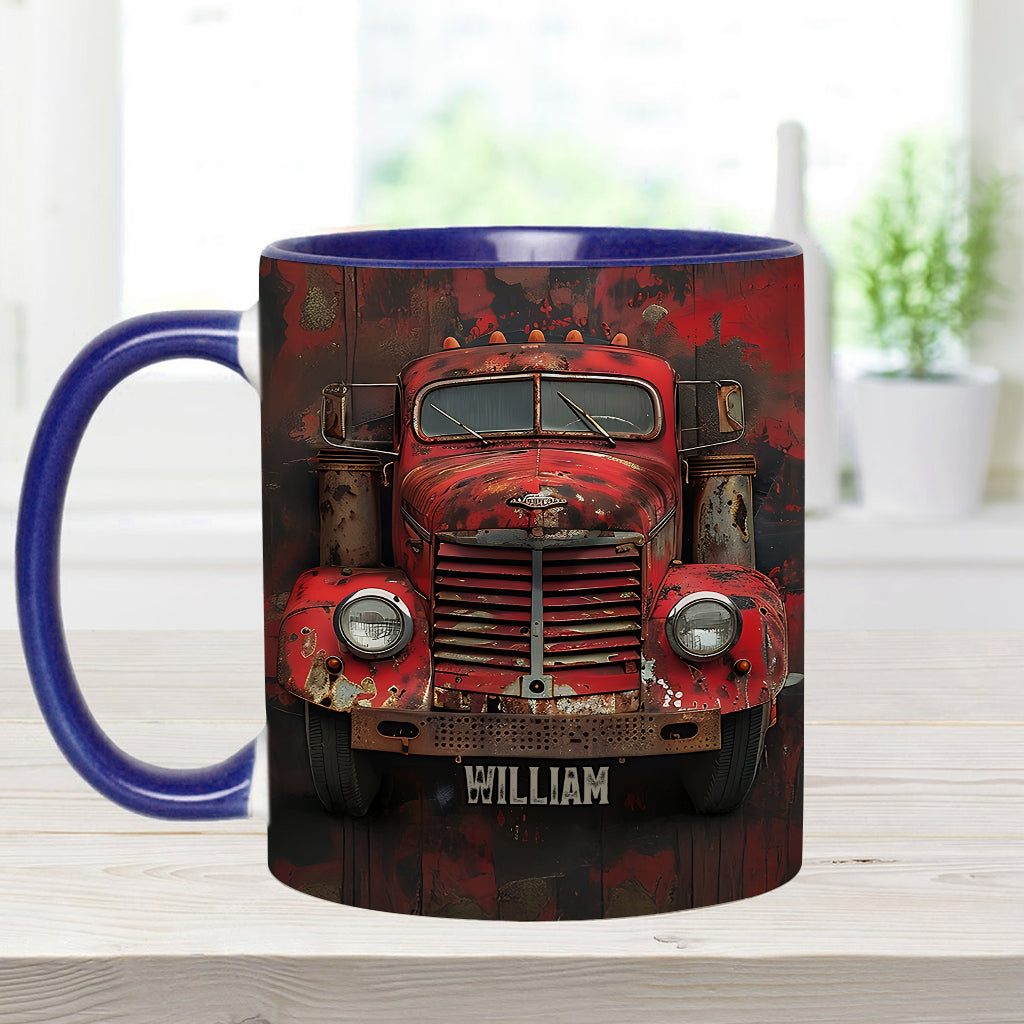 Red Truck - Personalized Trucker Accent Mug