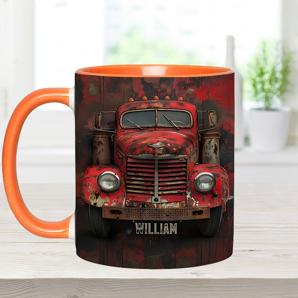 Red Truck - Personalized Trucker Accent Mug