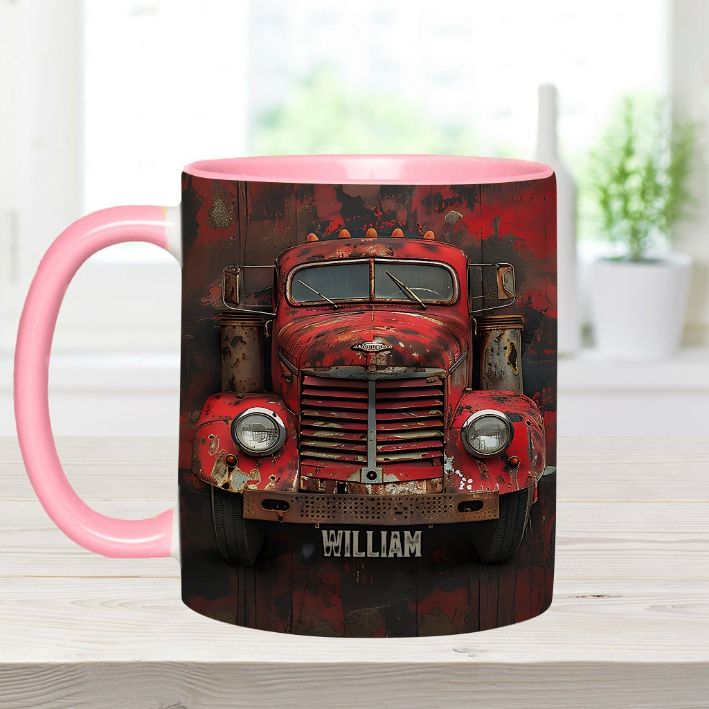 Red Truck - Personalized Trucker Accent Mug