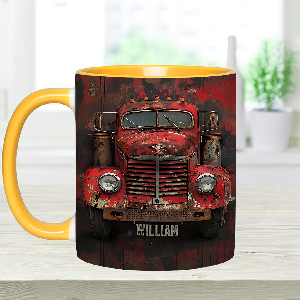 Red Truck - Personalized Trucker Accent Mug