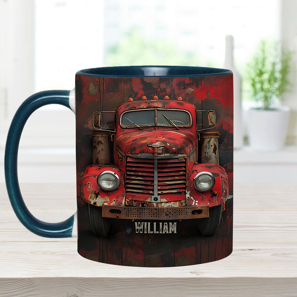 Red Truck - Personalized Trucker Accent Mug