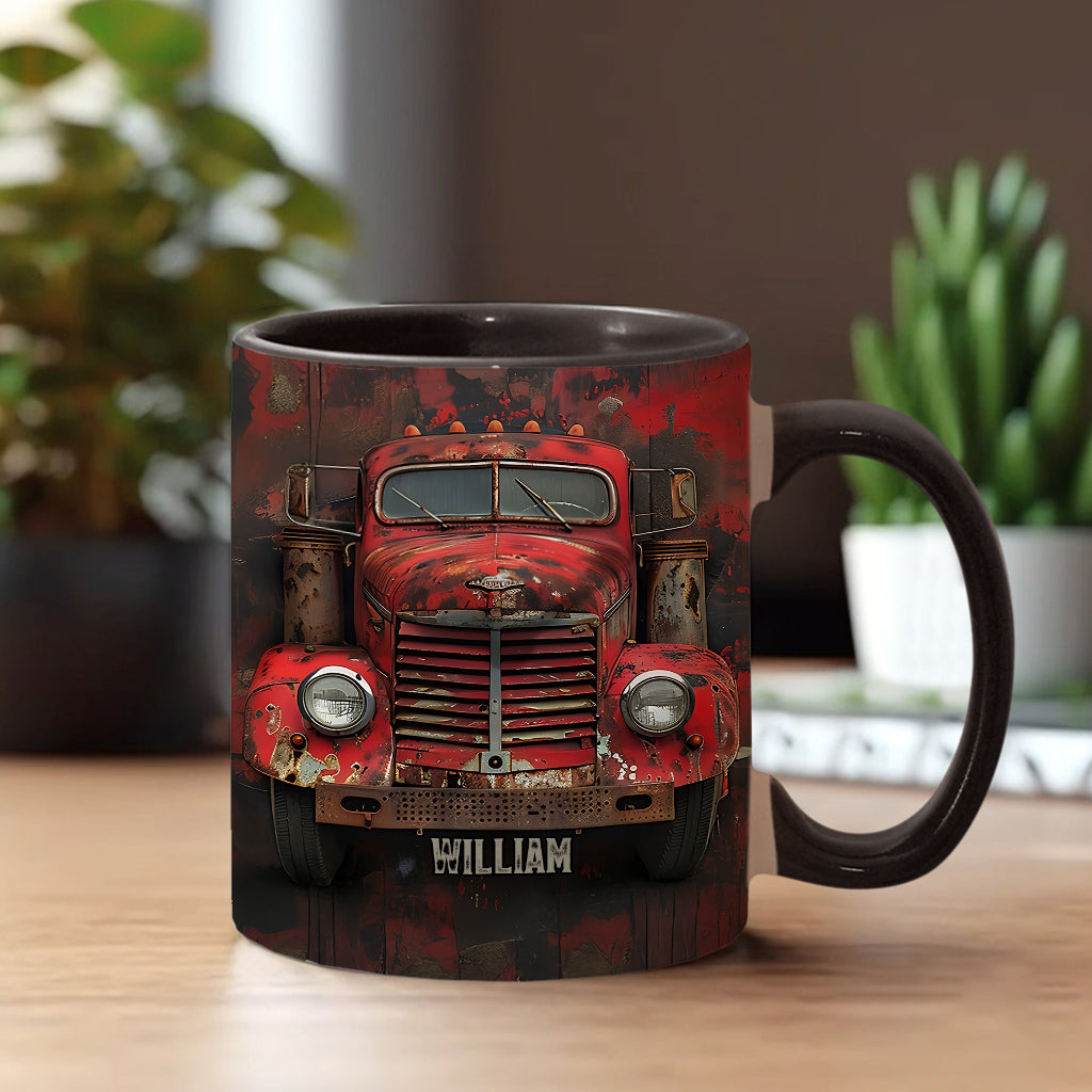 Red Truck - Personalized Trucker Accent Mug
