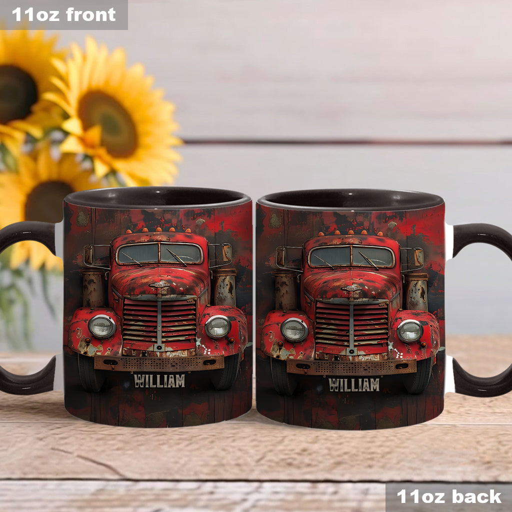 Red Truck - Personalized Trucker Accent Mug