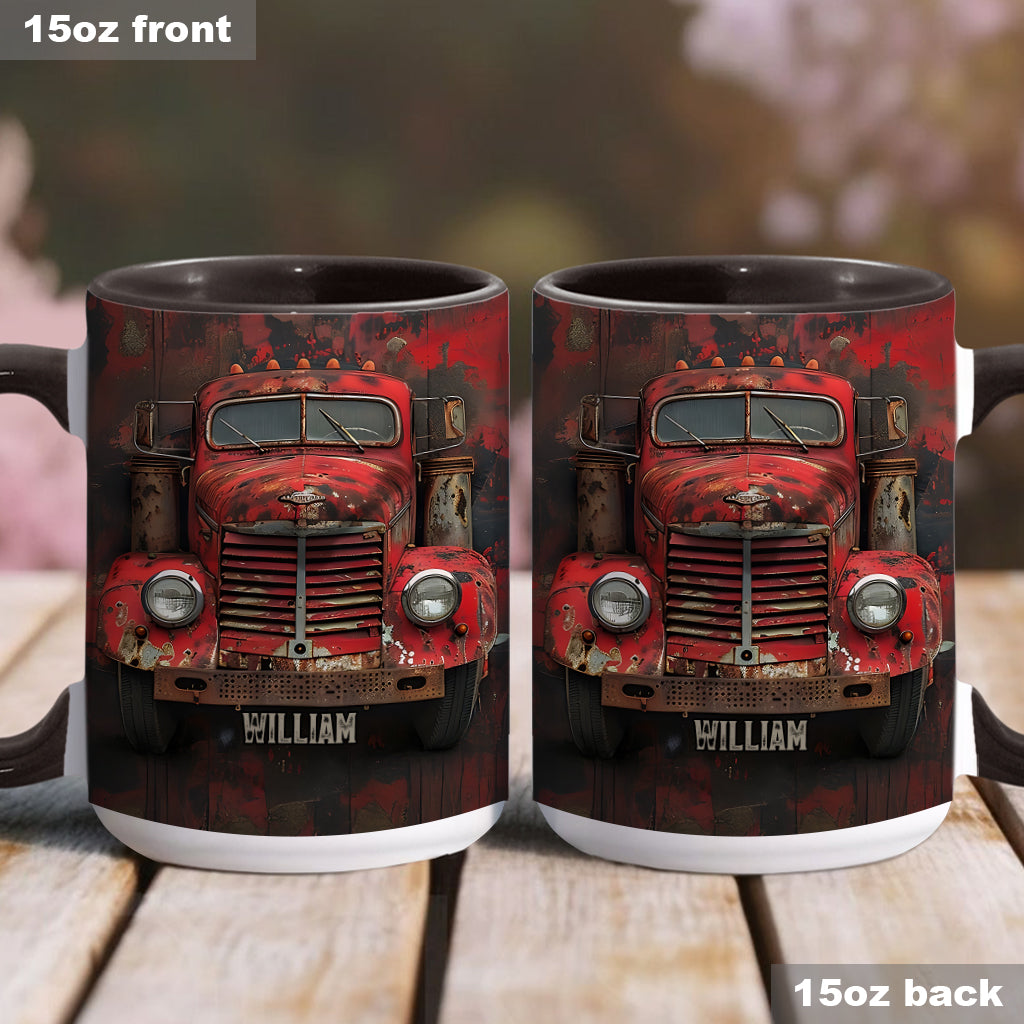 Red Truck - Personalized Trucker Accent Mug