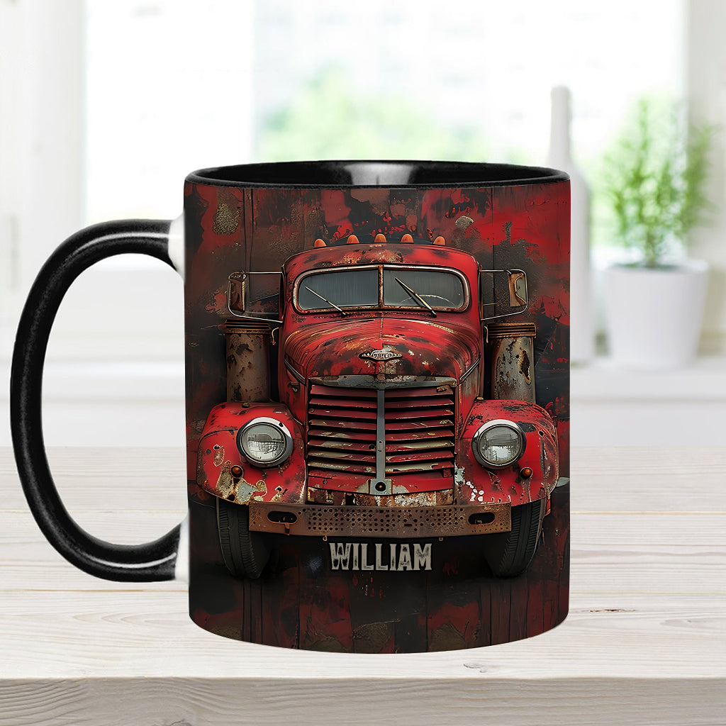 Red Truck - Personalized Trucker Accent Mug