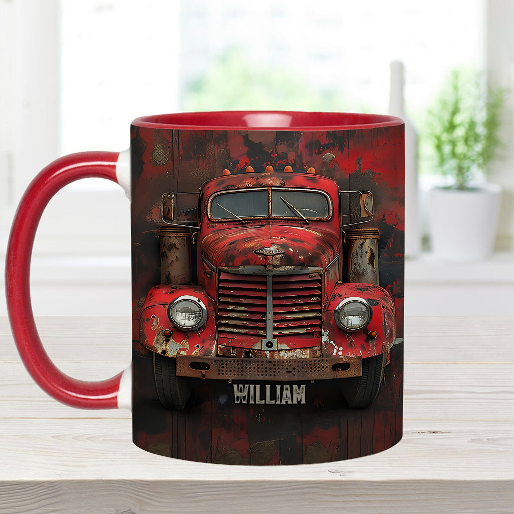 Red Truck - Personalized Trucker Accent Mug