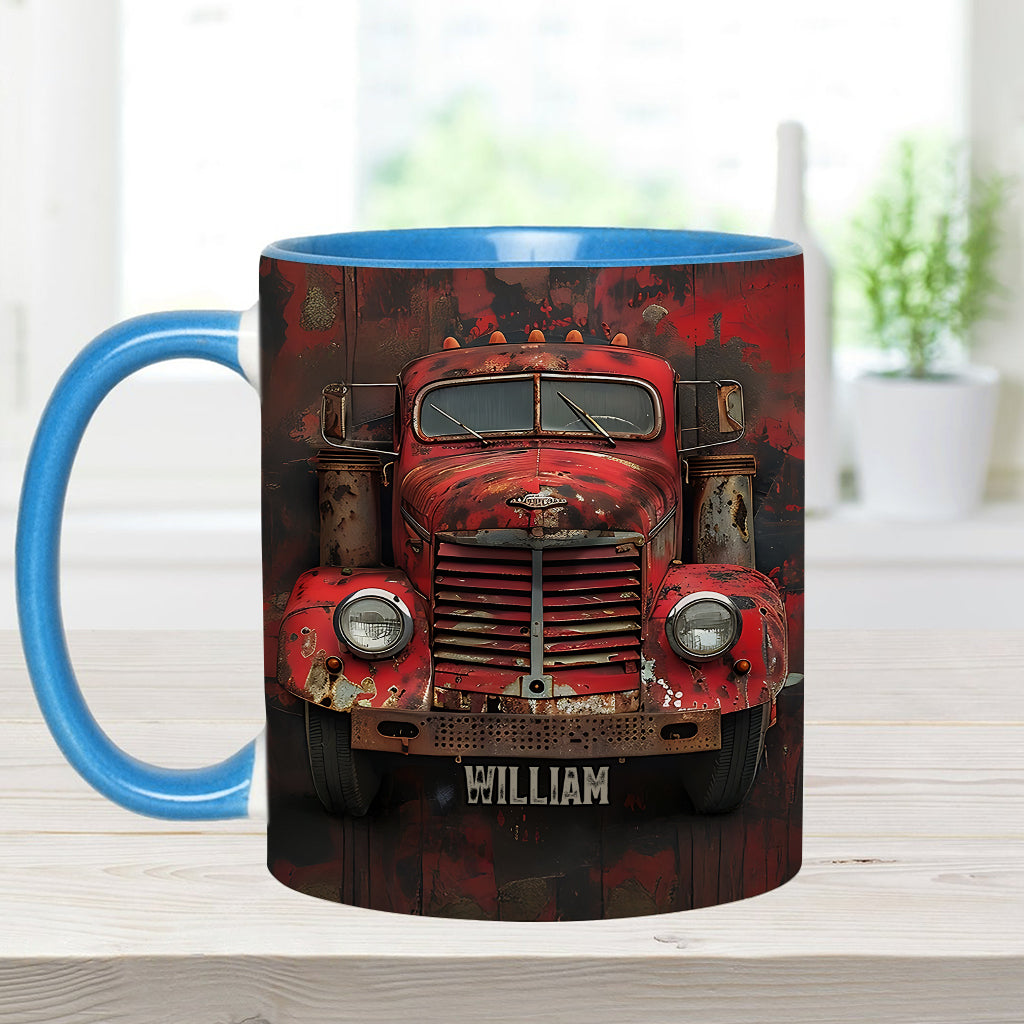 Red Truck - Personalized Trucker Accent Mug