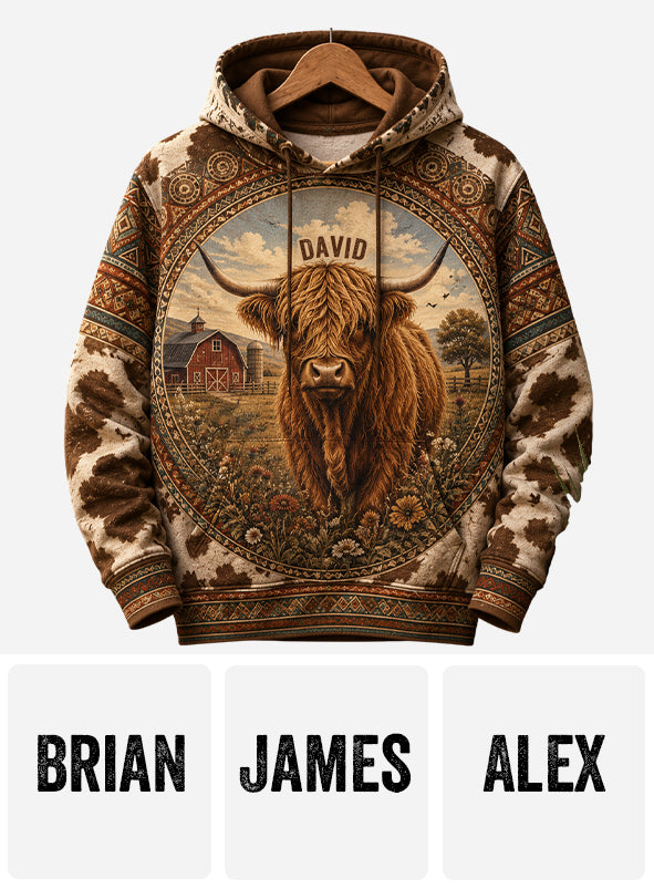 Highland Cow Farm - Personalisierte Highland Cow All Over Shirt