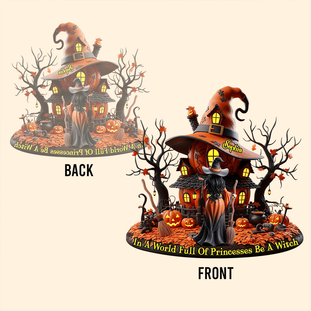 Beautiful Witch House - Personalized Witch Custom Shaped Acrylic Plaque