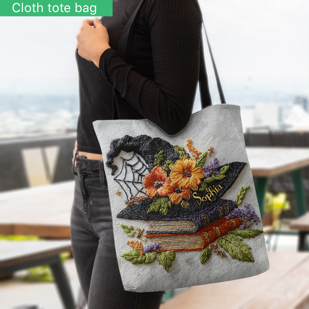 Beautiful Witch Hat - Personalized Witch Tote Bag