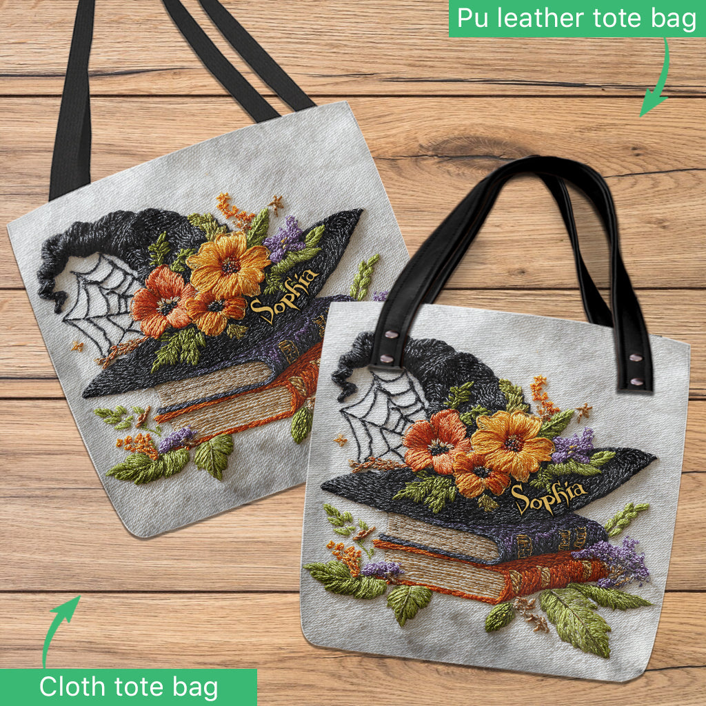 Beautiful Witch Hat - Personalized Witch Tote Bag
