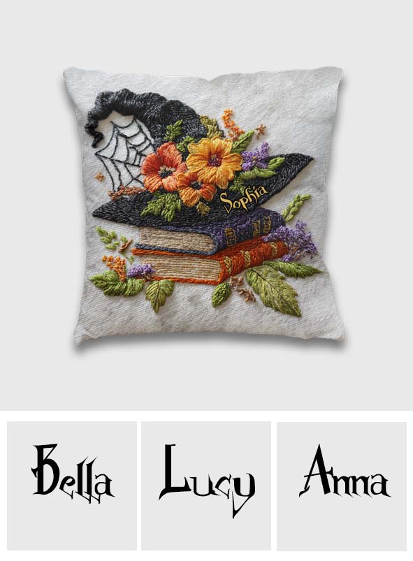Beautiful Witch Hat - Personalized Witch Throw Pillow