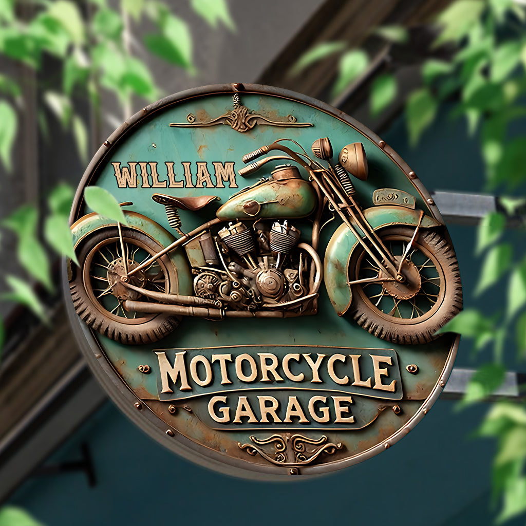 Motorcycle Lover - Personalized Biker Round Metal Sign