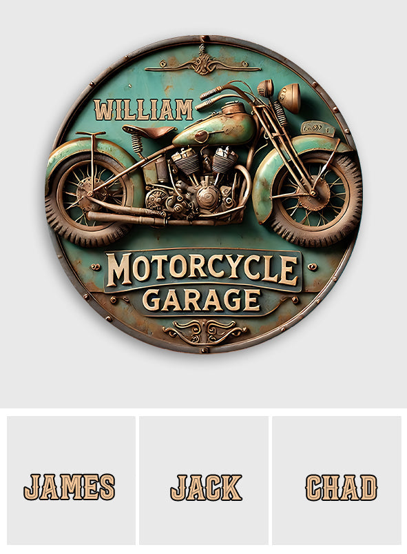 Motorcycle Lover - Personalized Biker Round Metal Sign