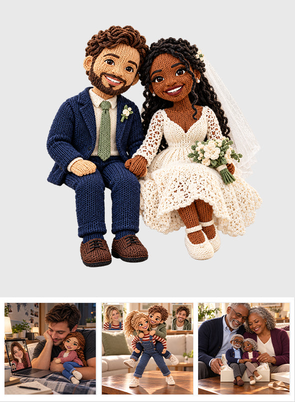 Custom From Any Photo - Personalized Couple Posable Plush Doll