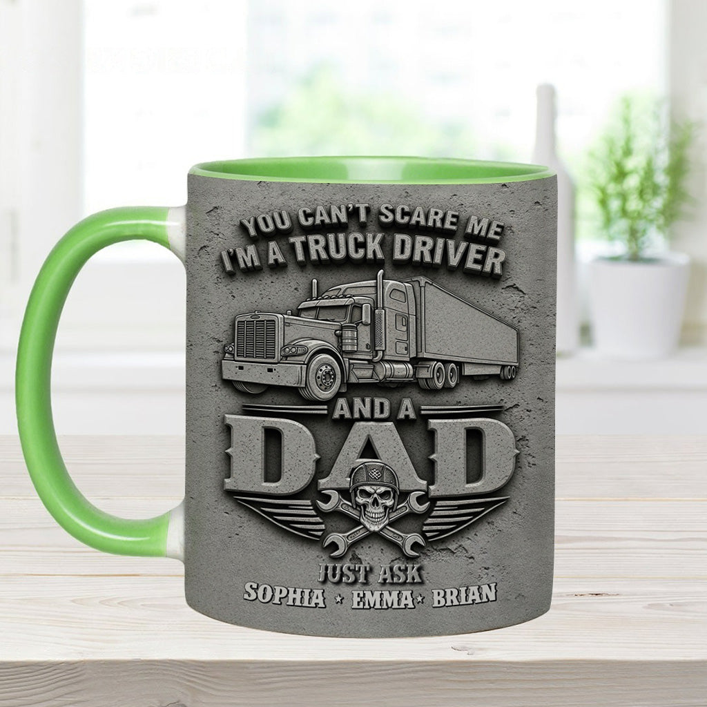 You Can't Scare Me - Personalized Trucker Accent Mug