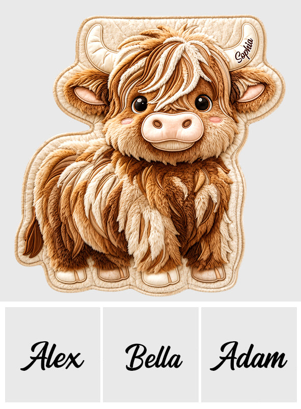 Just A Girl Who Loves Highland Cow - Personalized Highland Cow Shaped Fleece Blanket