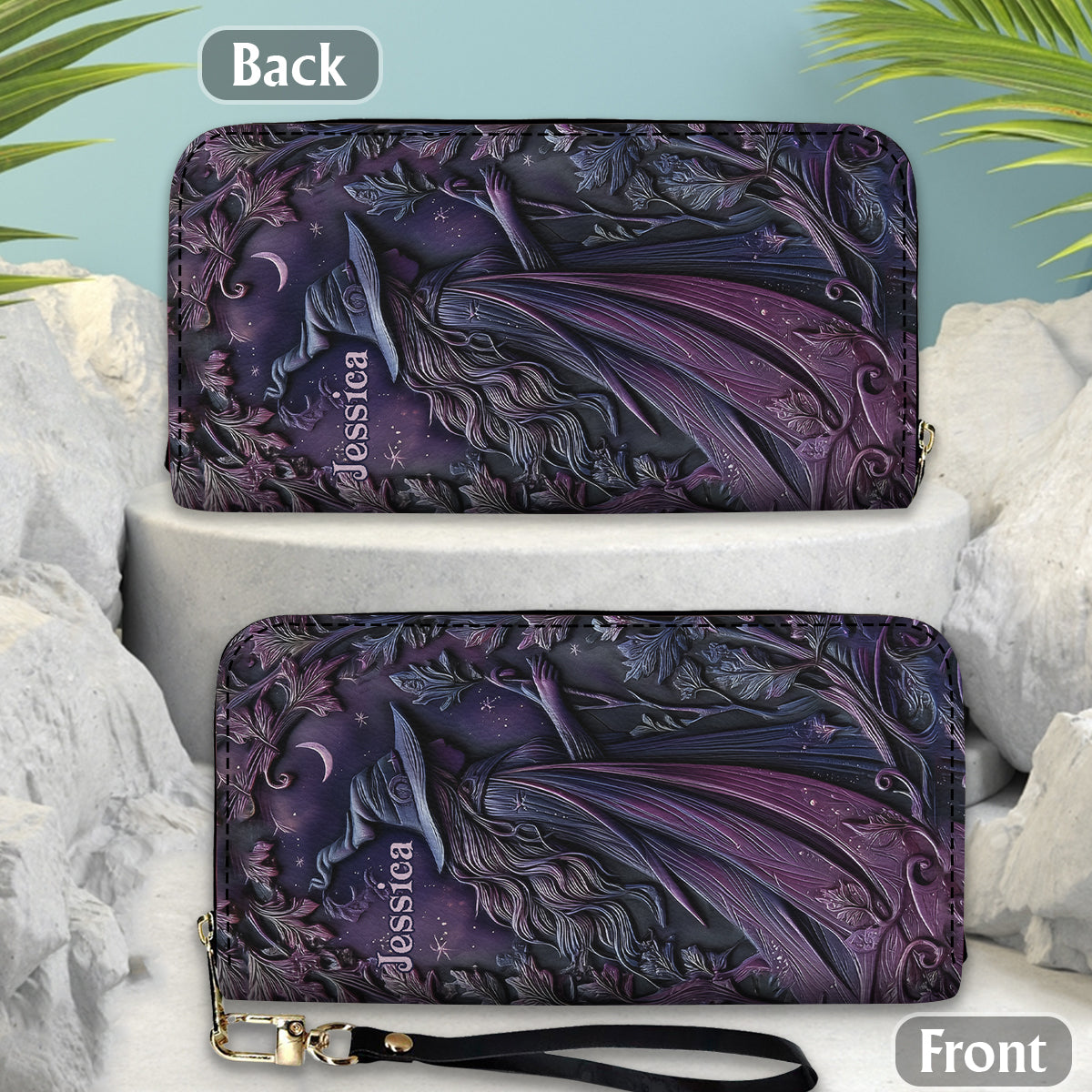 Purple Witch - Personalized Witch Leather Long Wallet