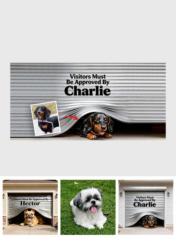 Bannière personnalisée pour porte de garage avec la photo de votre animal de compagnie
