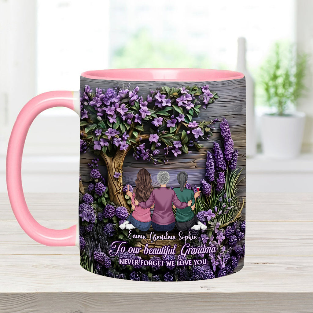 To Grandma/Mother Never Forget We Love You - Personalized Grandma Accent Mug