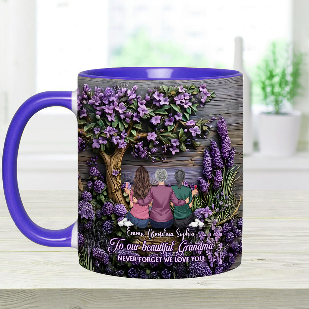 To Grandma/Mother Never Forget We Love You - Personalized Grandma Accent Mug