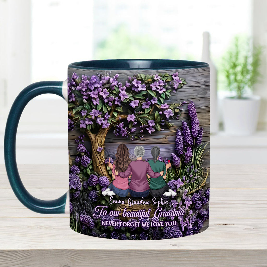 To Grandma/Mother Never Forget We Love You - Personalized Grandma Accent Mug