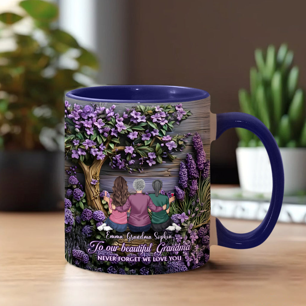 To Grandma/Mother Never Forget We Love You - Personalized Grandma Accent Mug