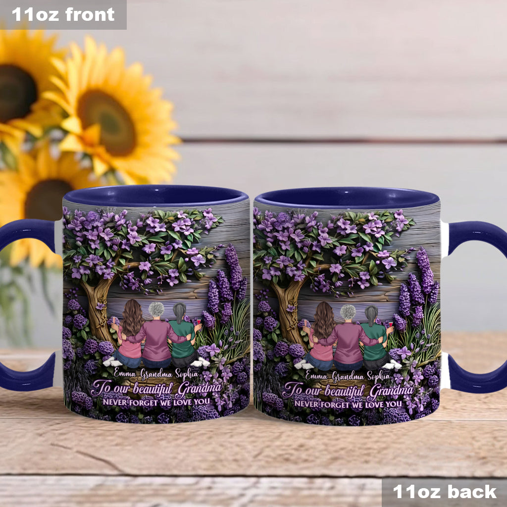 To Grandma/Mother Never Forget We Love You - Personalized Grandma Accent Mug