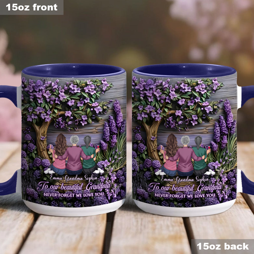 To Grandma/Mother Never Forget We Love You - Personalized Grandma Accent Mug