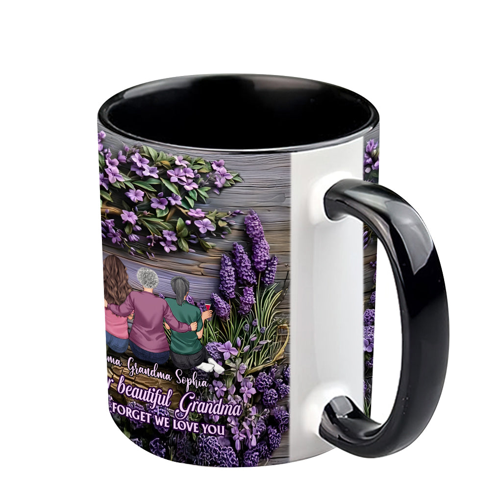 To Grandma/Mother Never Forget We Love You - Personalized Grandma Accent Mug