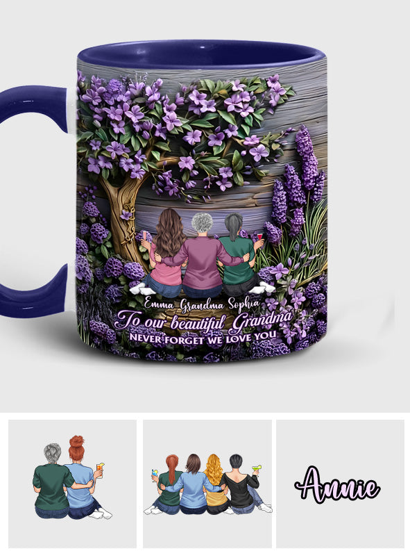 To Grandma/Mother Never Forget We Love You - Personalized Grandma Accent Mug