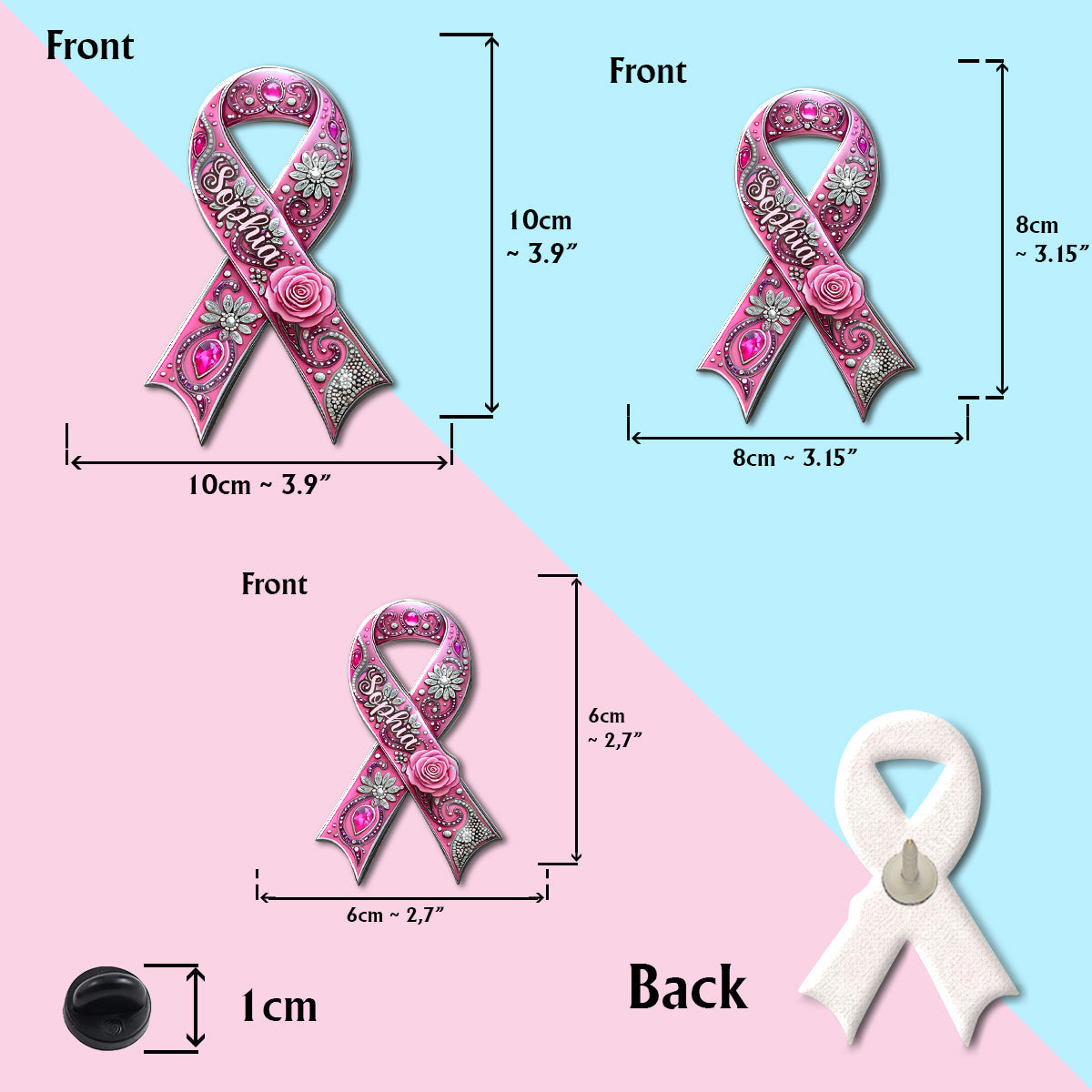 Breast Cancer Awareness - Personalized Breast Cancer Awareness Pin