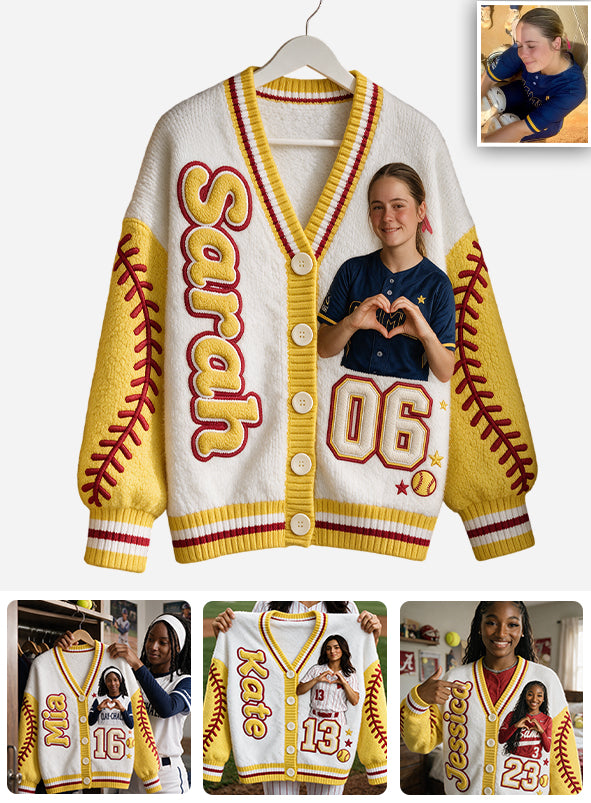 Softball Ist Meine Therapie - Personalisierter Softball Cardigan